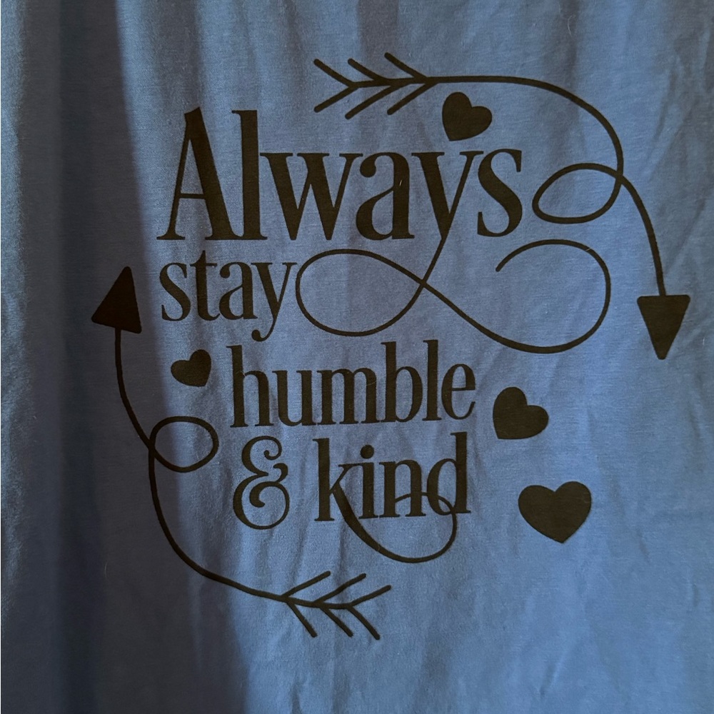 Blue Graphic Tee with Inspirational Quote
